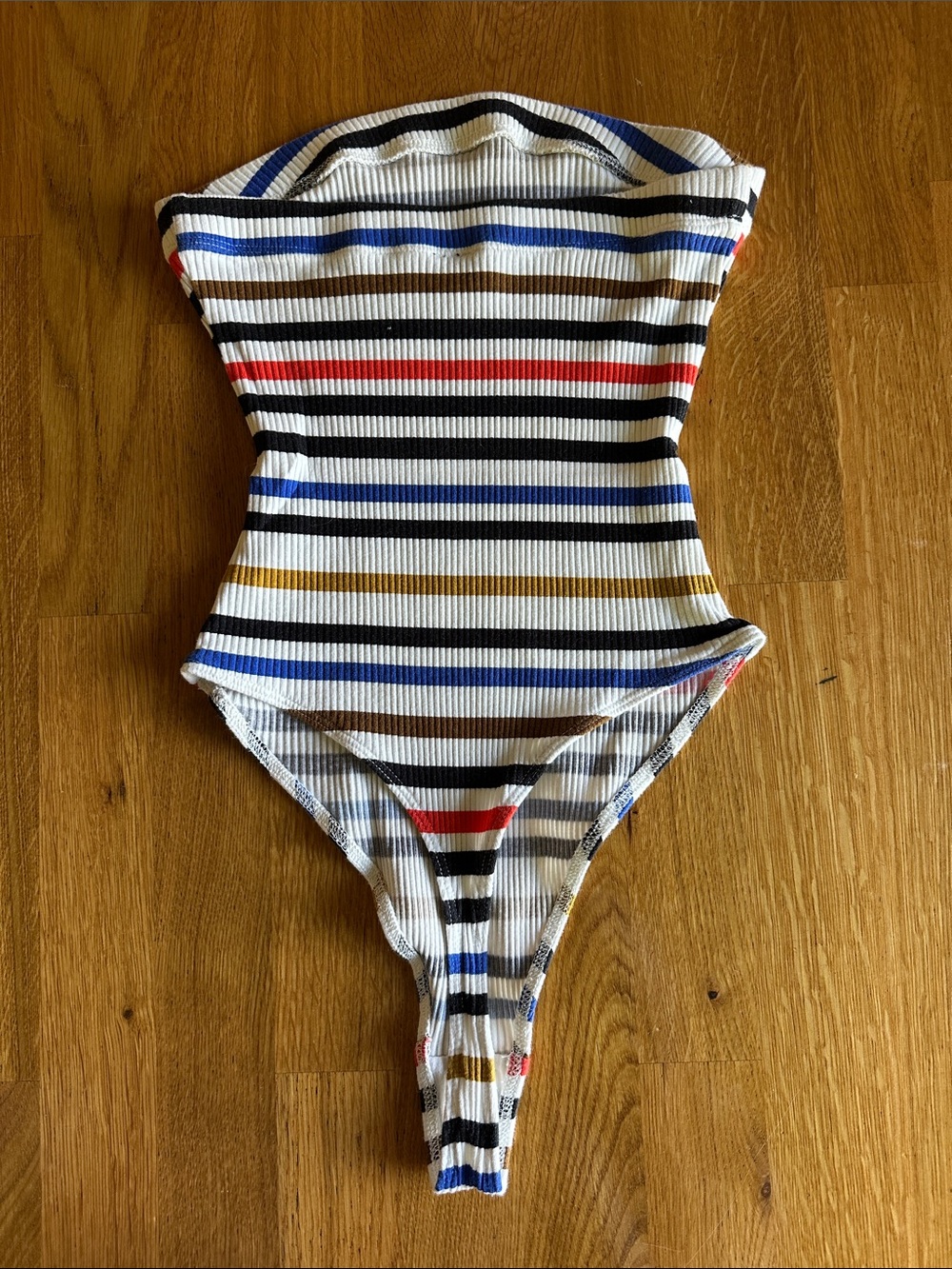 Urban Outfitters Striped Ribbed Strapless Bodysuit - Picture 6 of 6